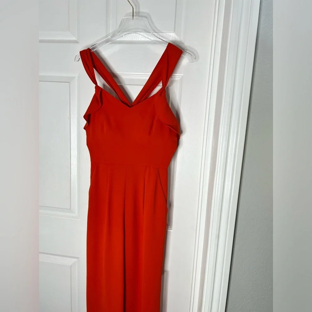 Reiss Open Back Pants Jumpsuit Orange Sz 2